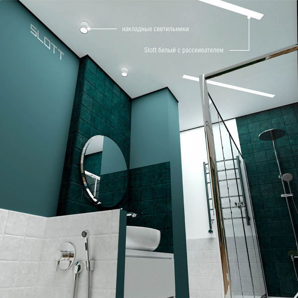 Натяжной потолок в ванной